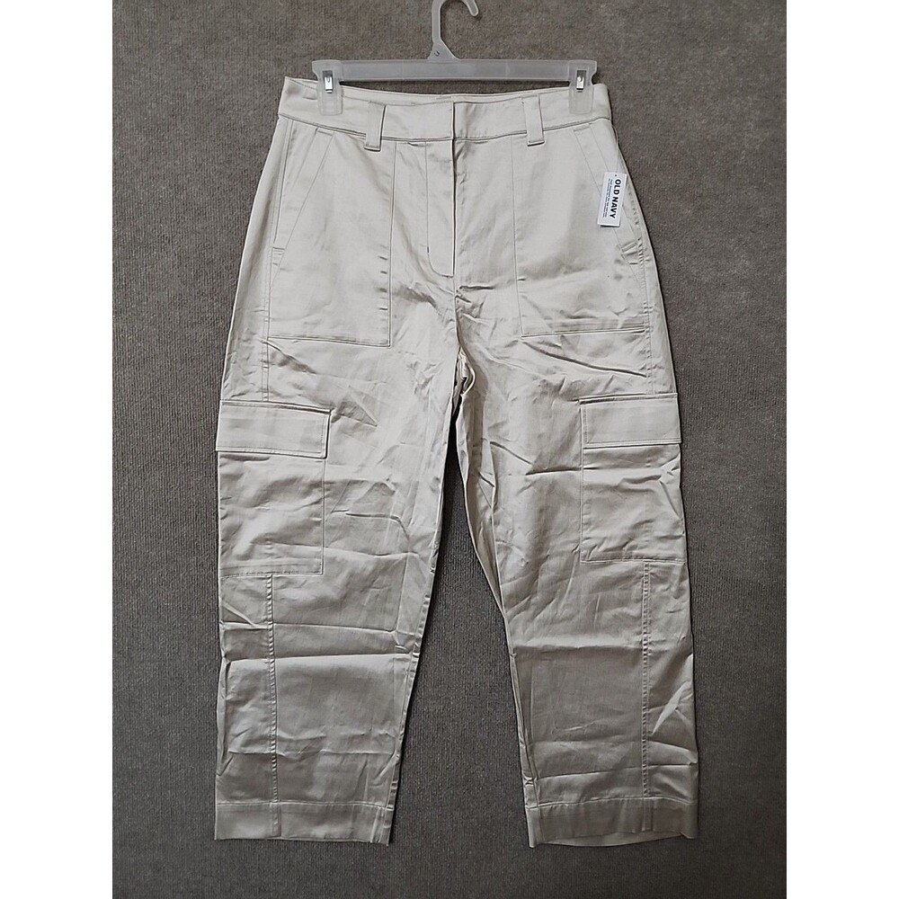 Old Navy Satin Cargo Barrel Wide-Leg Pants Womens 10 Silver Gray NEW - Picture 3 of 11